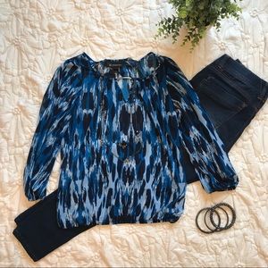 INC International Concepts Chic Blue Sheer Blouse